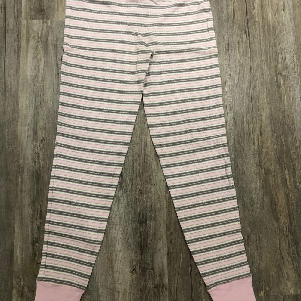 Victoria Secret 2 Piece Pink, White and Silver Pajama Set Size Small - Picture 5 of 7